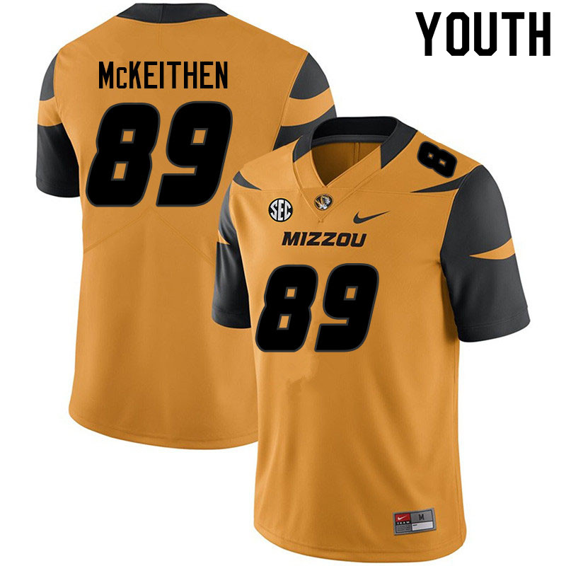 Youth #89 Jarrin McKeithen Missouri Tigers College Football Jerseys Sale-Yellow